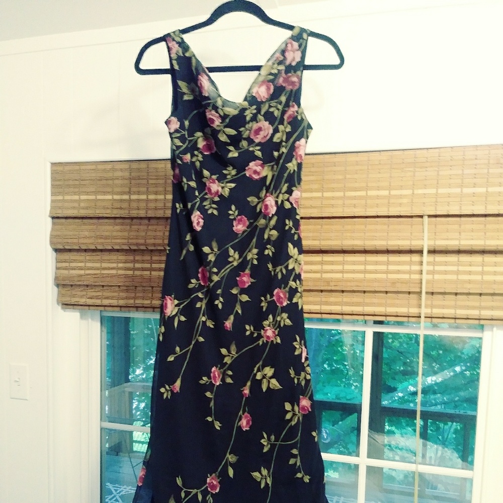 3-4-15 Min. $15 Black Floral Sheer Overlay or belo